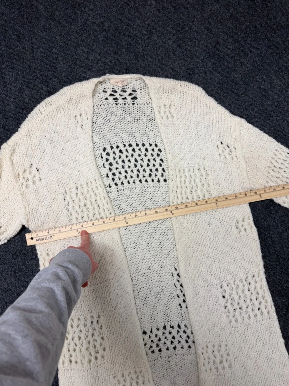 Y2K Cream‎ Knit Cardigan Lightweight Womens Sweater Minimalist